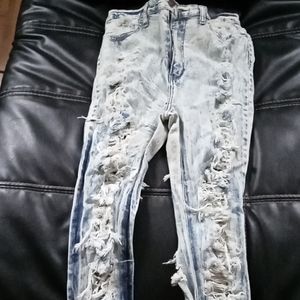 😍Fashion Nova women acid wash distressed high waisted jeans😍